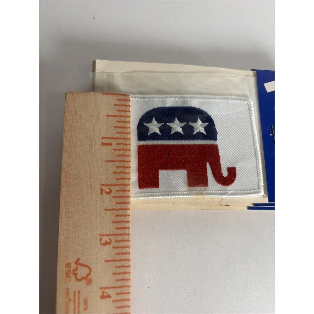 Republican Iron-On Patch Red White Blue GOP Elephant Lot of 7